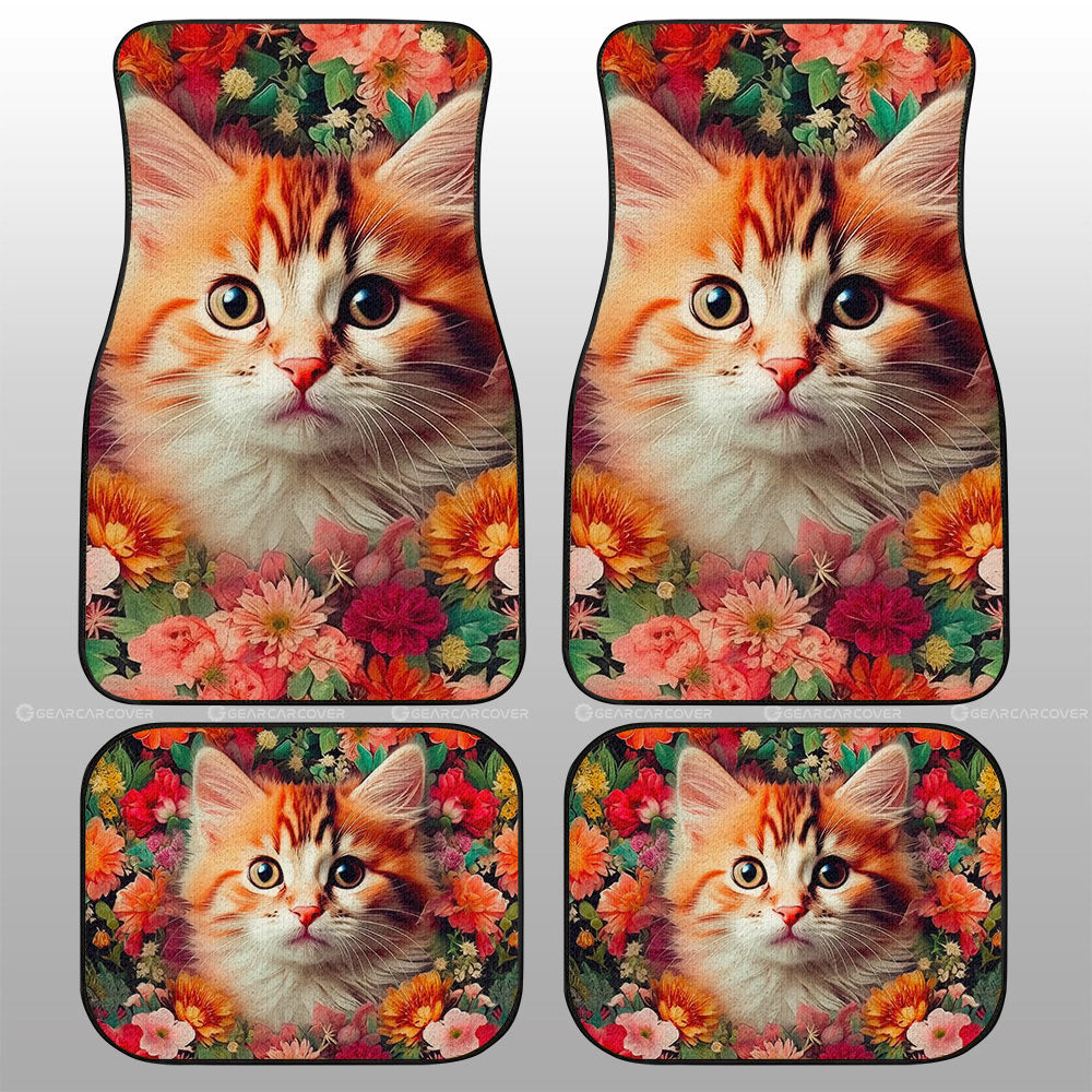 Cat Floral Car Floor Mats Custom Car Accessories - Gearcarcover - 1