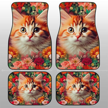 Cat Floral Car Floor Mats Custom Car Accessories - Gearcarcover - 1