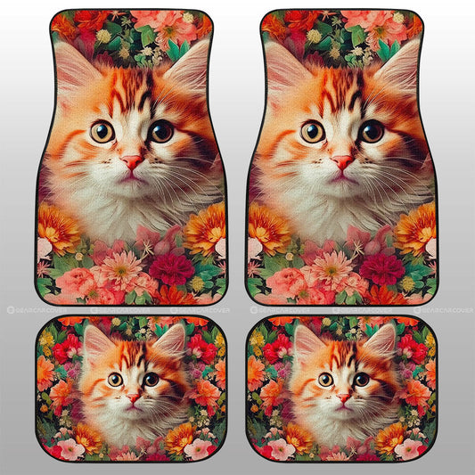Cat Floral Car Floor Mats Custom Car Accessories - Gearcarcover - 1