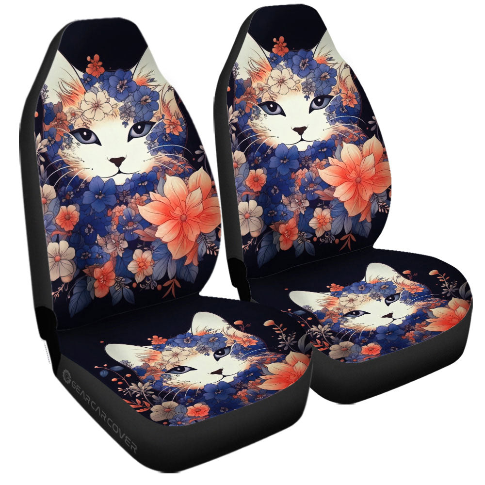 Cat Floral Car Seat Covers Custom Car Accessories - Gearcarcover - 3