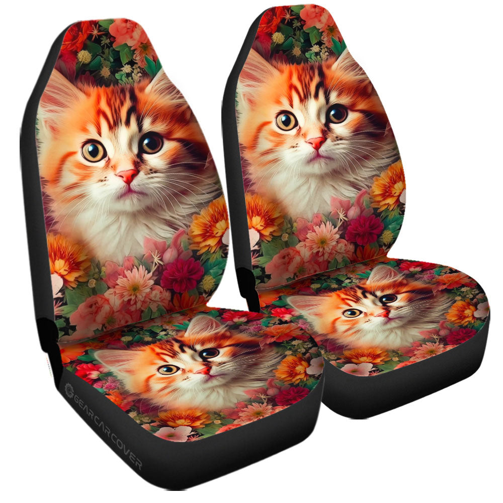 Cat Floral Car Seat Covers Custom Car Accessories - Gearcarcover - 3
