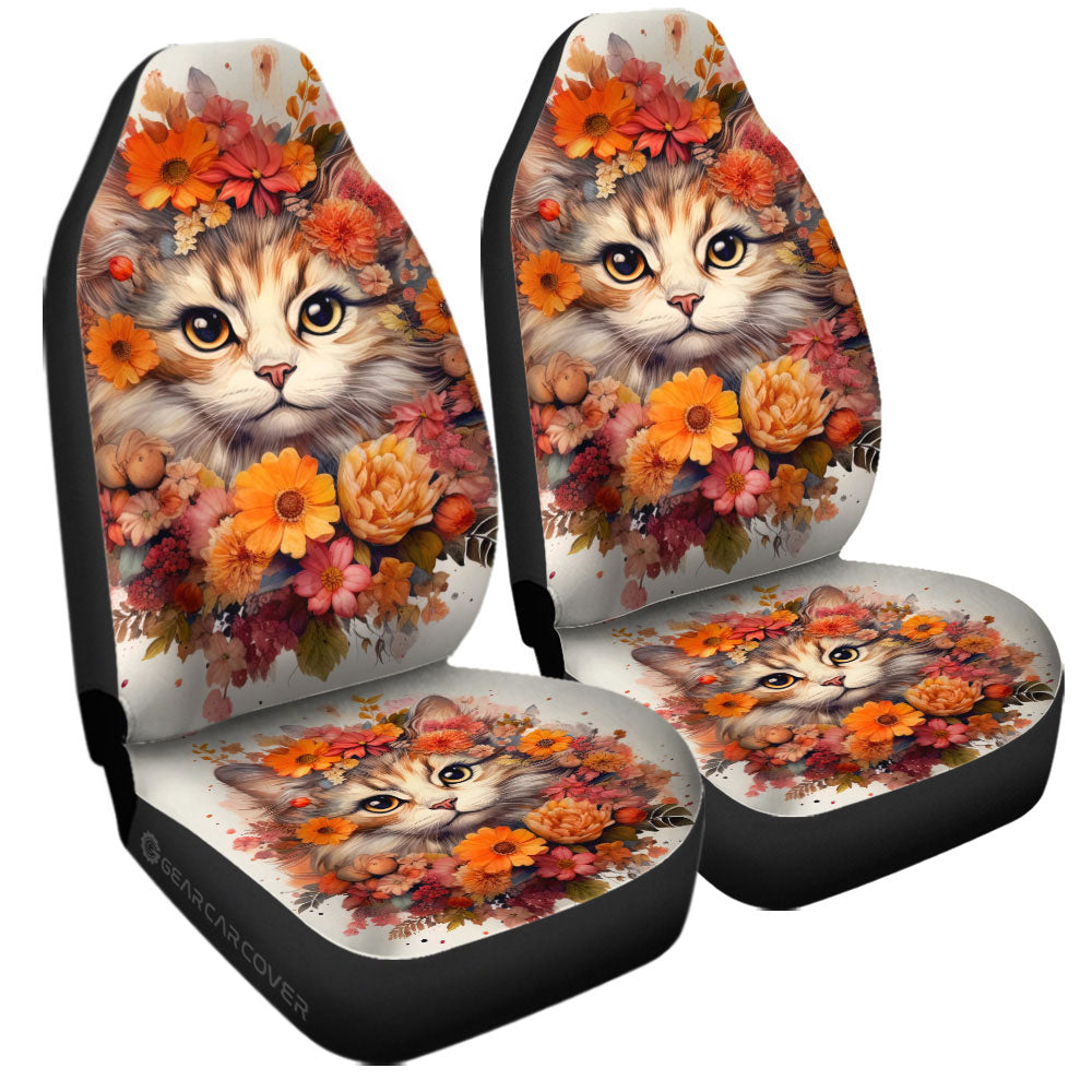 Cat Floral Car Seat Covers Custom Car Accessories - Gearcarcover - 3