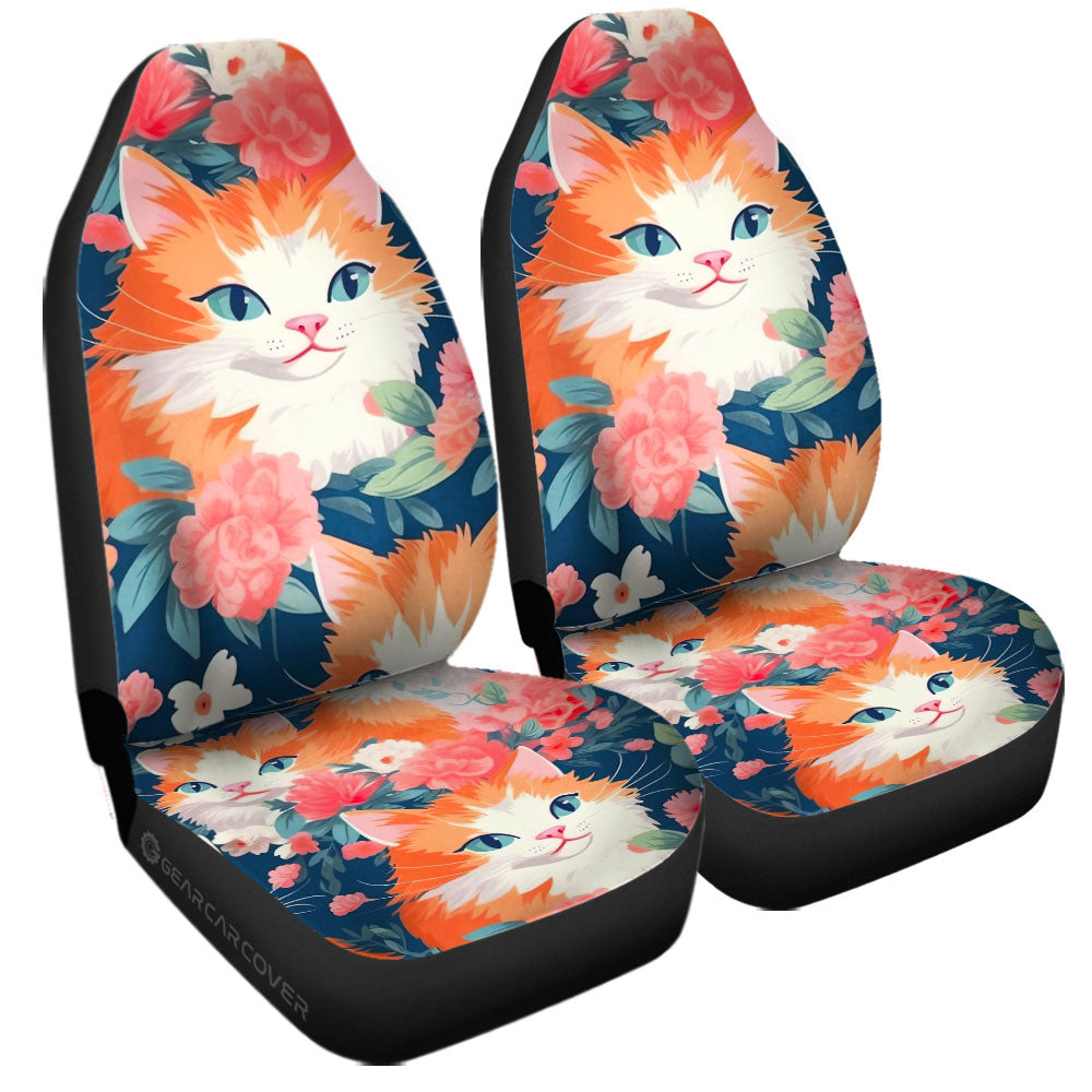 Cat Floral Car Seat Covers Custom Car Accessories - Gearcarcover - 3