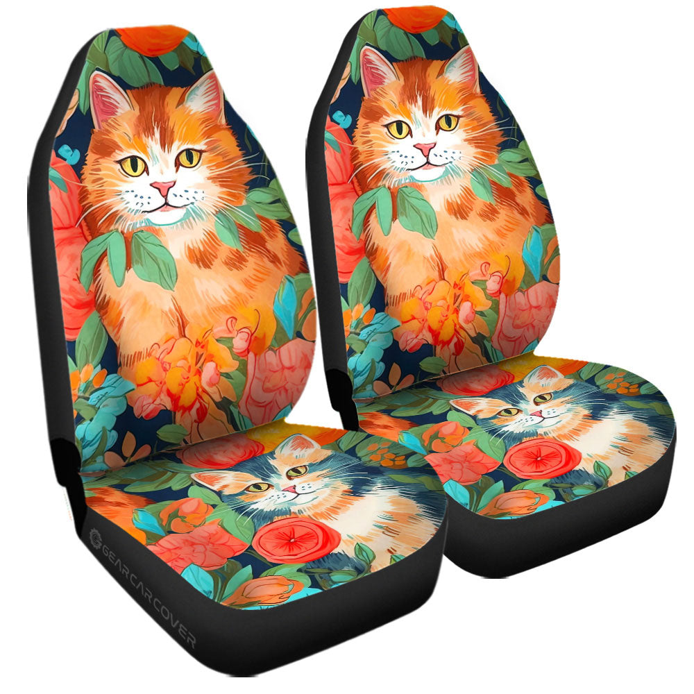 Cat Floral Car Seat Covers Custom Car Accessories - Gearcarcover - 3