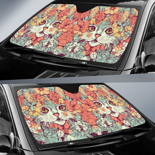 Cat Floral Car Sunshade Custom Car Accessories - Gearcarcover - 2