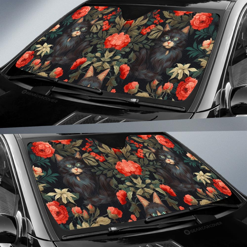 Cat Floral Car Sunshade Custom Car Accessories - Gearcarcover - 2