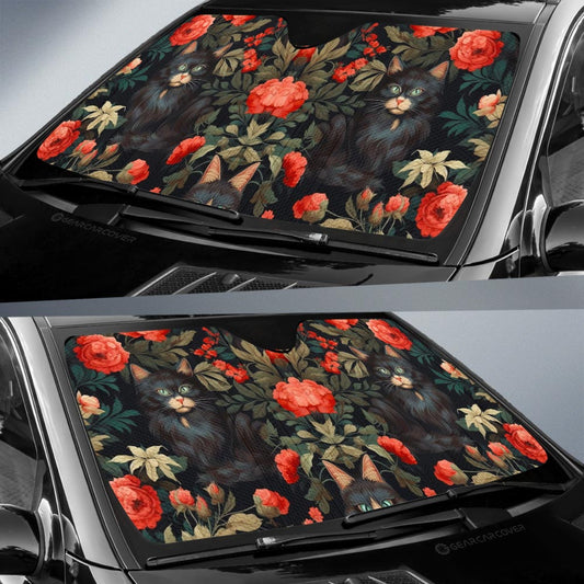 Cat Floral Car Sunshade Custom Car Accessories - Gearcarcover - 2