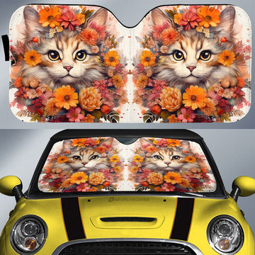 Cat Floral Car Sunshade Custom Car Accessories - Gearcarcover - 1