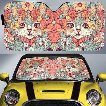 Cat Floral Car Sunshade Custom Car Accessories - Gearcarcover - 1