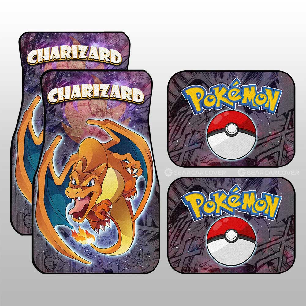 Charizard Car Floor Mats Custom Anime Galaxy Manga Style - Gearcarcover - 1