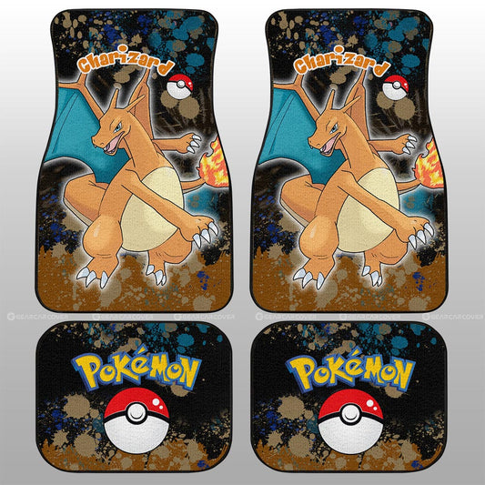 Charizard Car Floor Mats Custom Tie Dye Style Anime Car Accessories - Gearcarcover - 2