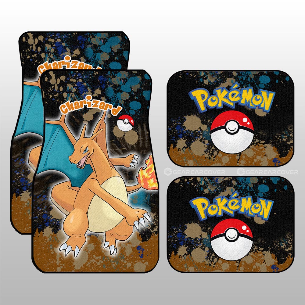 Charizard Car Floor Mats Custom Tie Dye Style Anime Car Accessories - Gearcarcover - 1