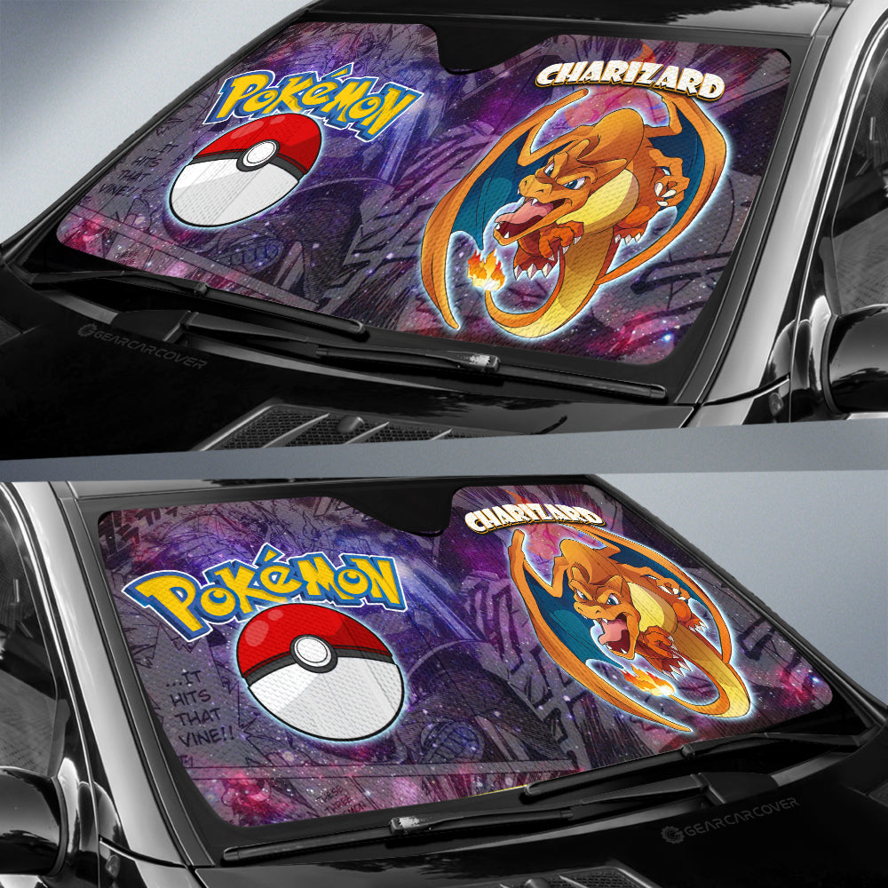 Charizard Car Sunshade Custom Anime Galaxy Manga Style - Gearcarcover - 3