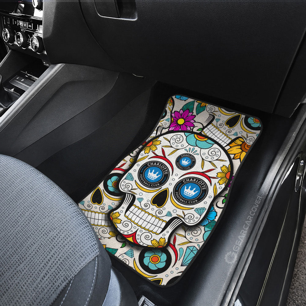 Charlotte FC Car Floor Mats Custom Sugar Skull Car Accessories - Gearcarcover - 3