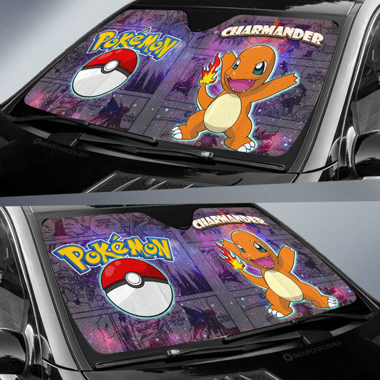 Charmander Car Sunshade Custom Anime Galaxy Manga Style - Gearcarcover - 2
