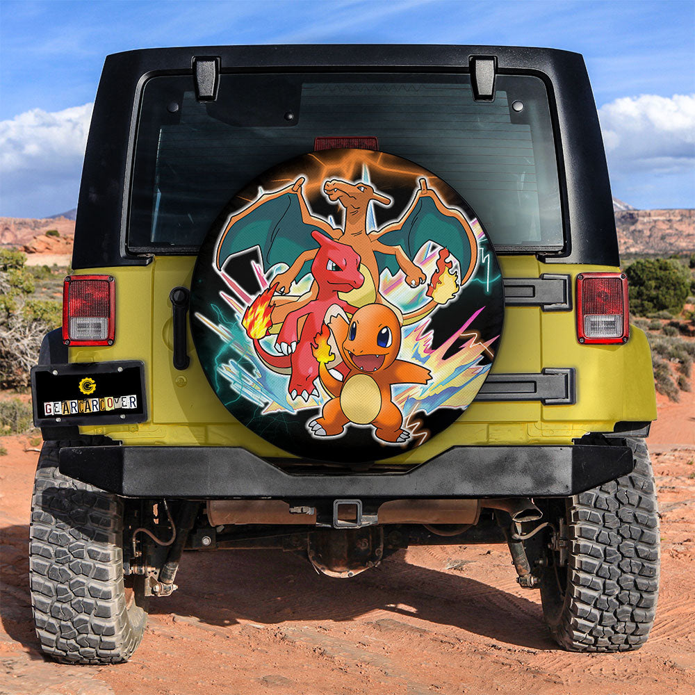 Charmander Evolution Spare Tire Cover Custom Anime - Gearcarcover - 2