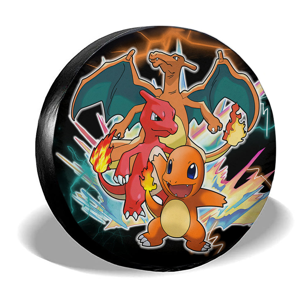 Charmander Evolution Spare Tire Cover Custom Anime - Gearcarcover - 3