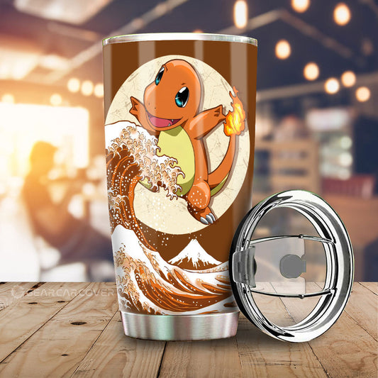 Charmander Tumbler Cup Custom Pokemon Car Accessories - Gearcarcover - 1