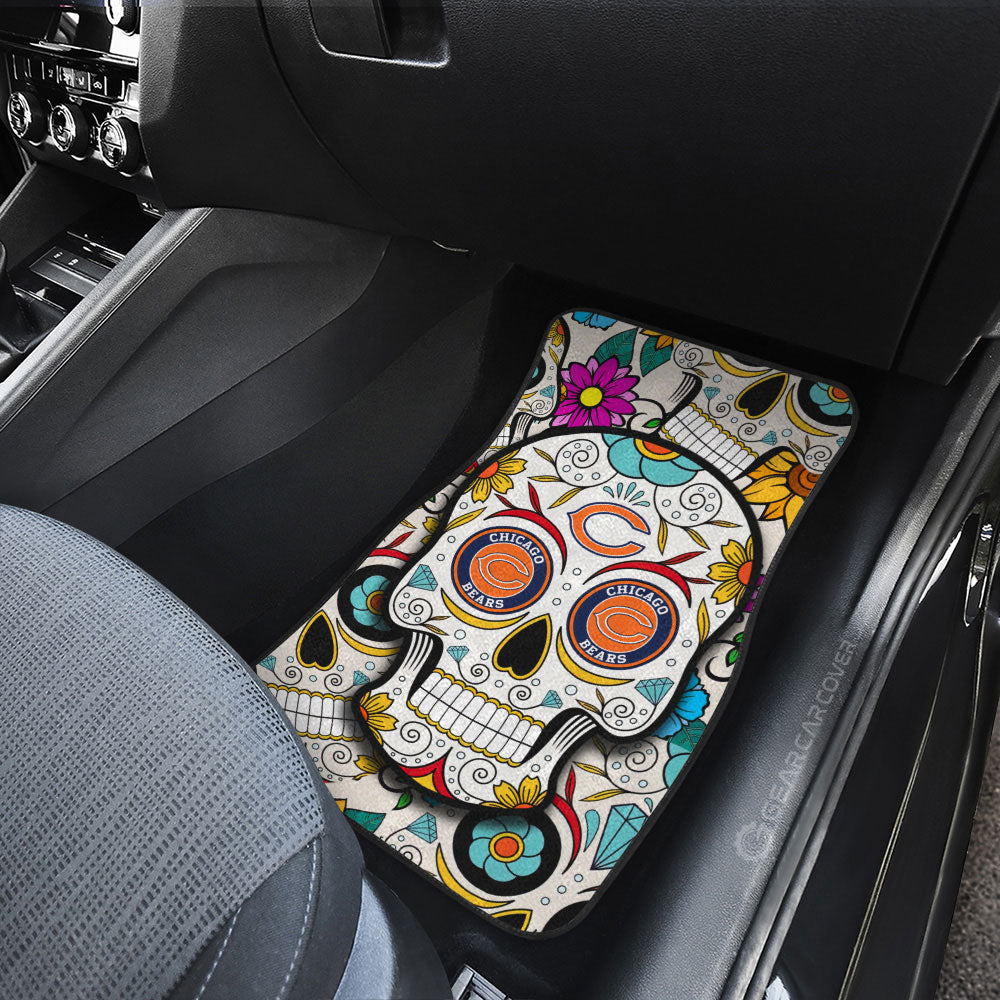 Chicago Bears Car Floor Mats Custom Sugar Skull Car Accessories - Gearcarcover - 3