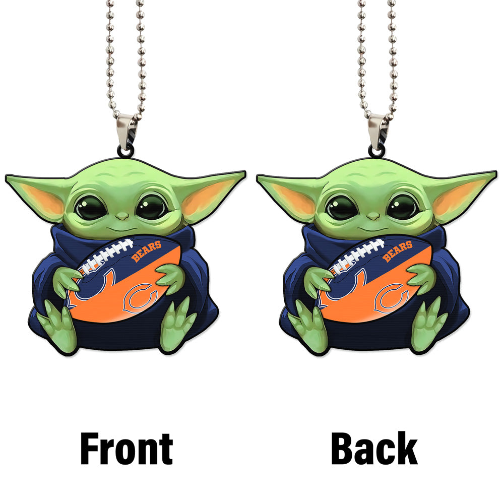 Chicago Bears Ornament Baby Yoda Car Accessories - Gearcarcover - 4
