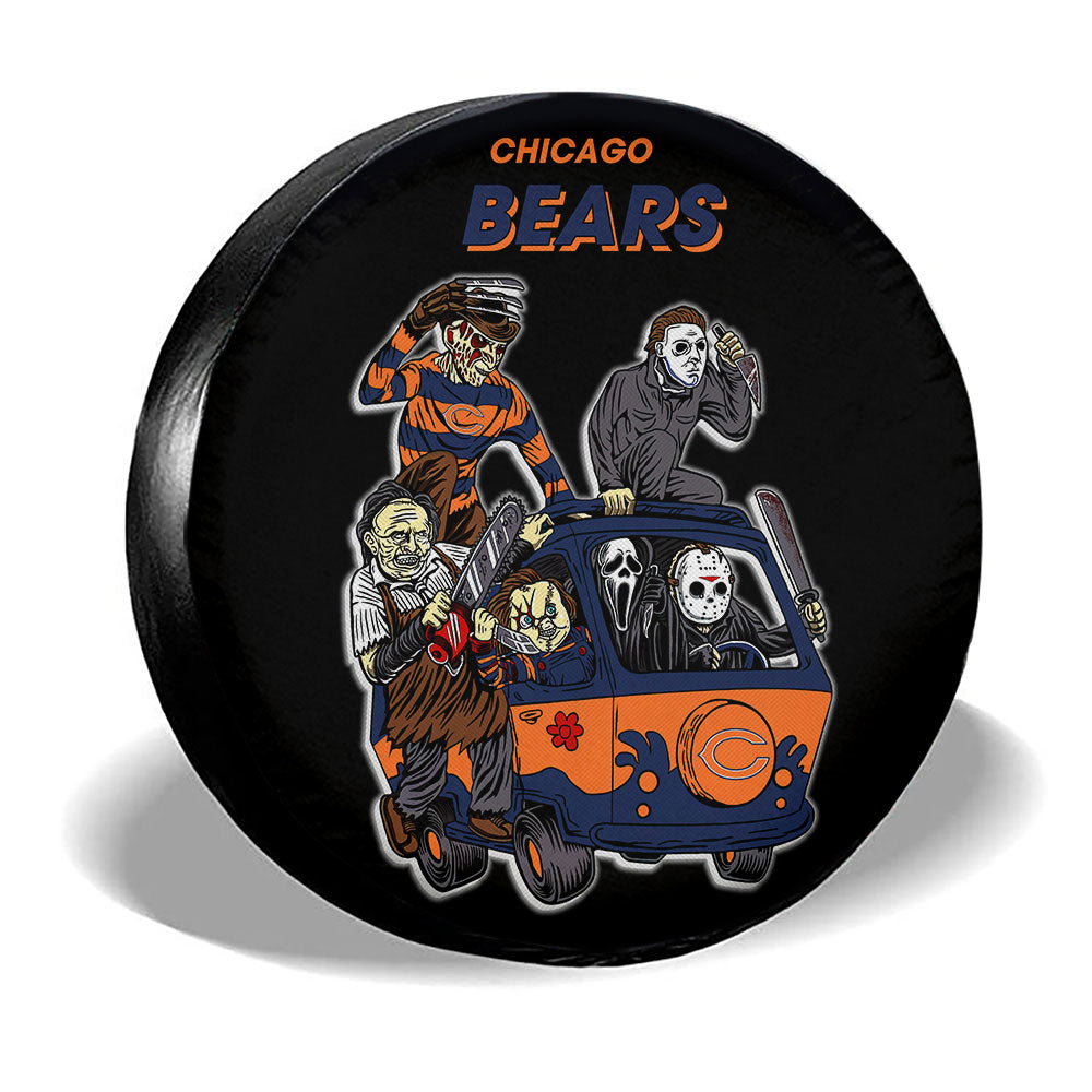 Chicago Bears Spare Tire Covers Horror Characters Car Accessories - Gearcarcover - 3