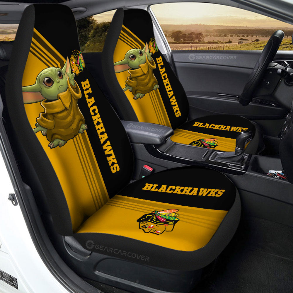 Chicago Blackhawks Car Seat Covers Baby Yoda Car Accessories - Gearcarcover - 2
