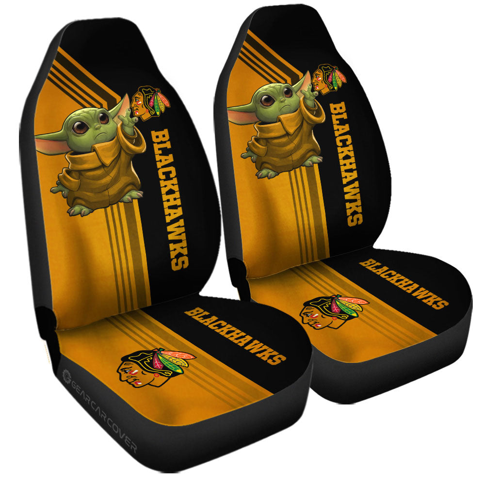 Chicago Blackhawks Car Seat Covers Baby Yoda Car Accessories - Gearcarcover - 3