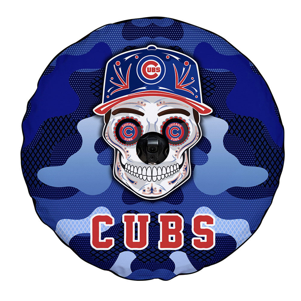 Chicago Cubs Spare Tire Covers Camera Hole Skull Theme Collection - Gearcarcover - 4