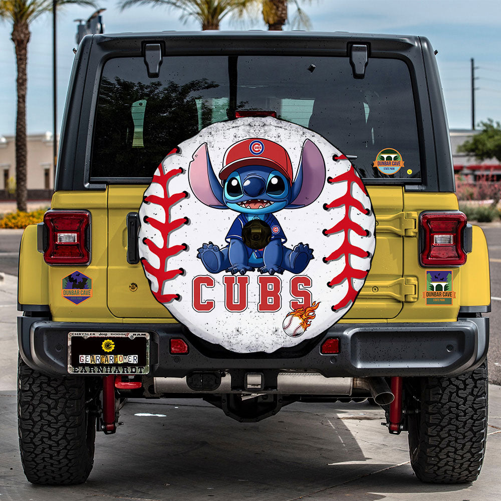 Chicago Cubs Spare Tire Covers Camera Hole Stitch Theme Collection - Gearcarcover - 3