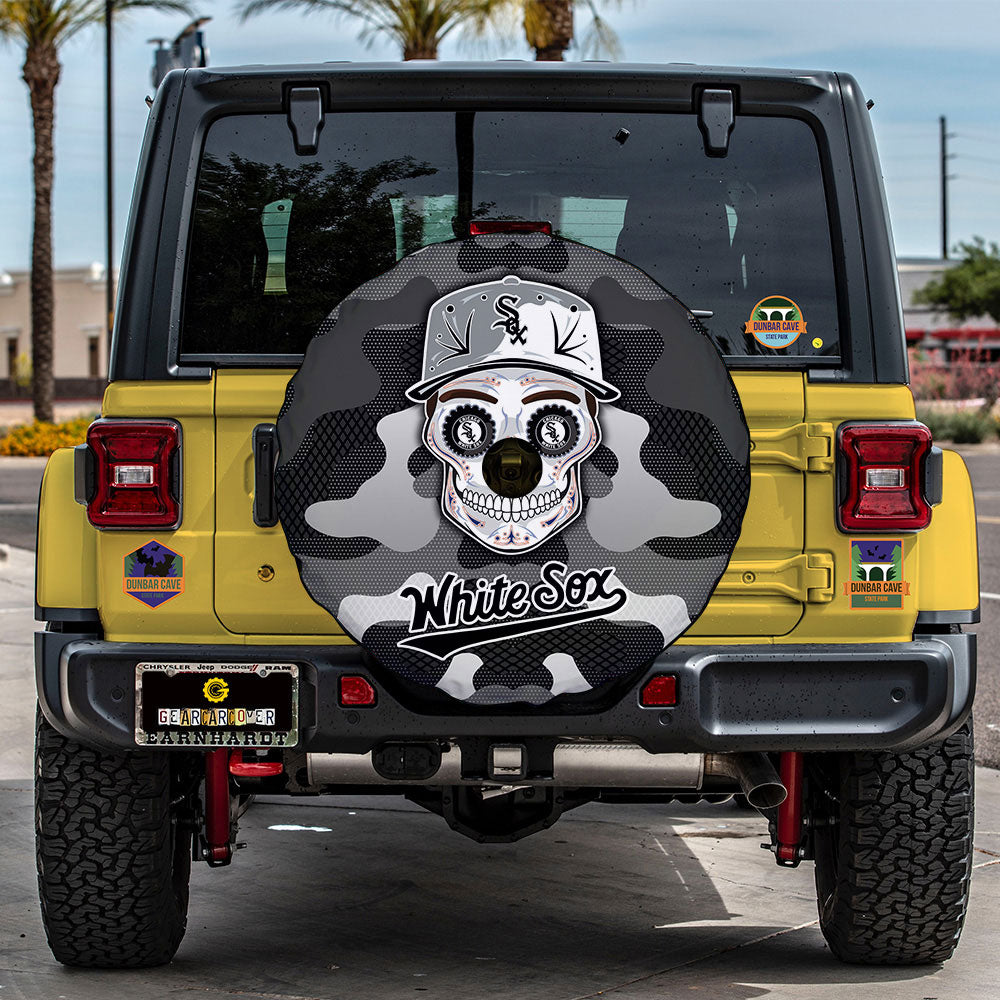 Chicago White Sox Spare Tire Covers Camera Hole Skull Theme Collection - Gearcarcover - 3