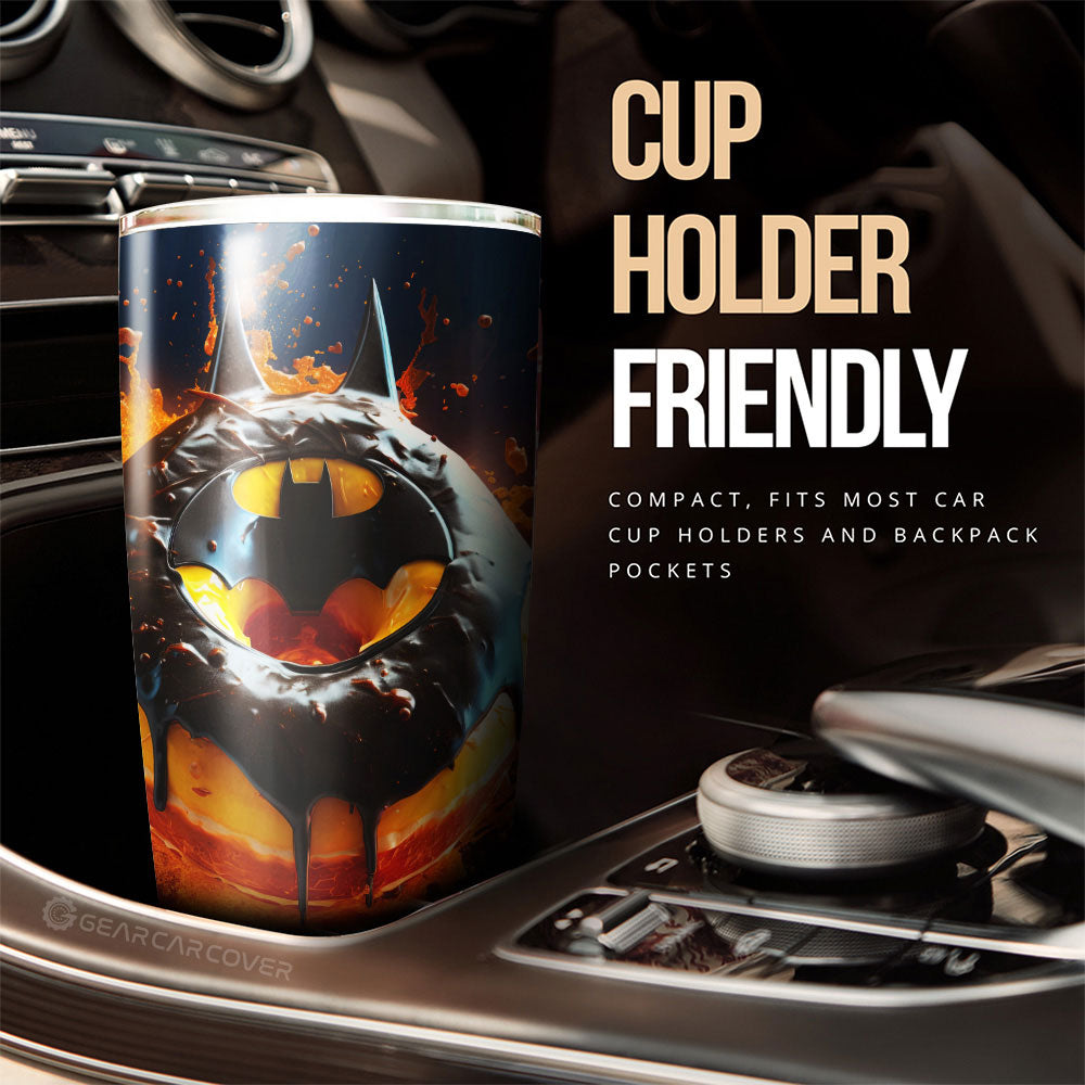 Chocolate Batman Donuts Tumbler Cup Custom Girly Pattern Car Accessories - Gearcarcover - 3