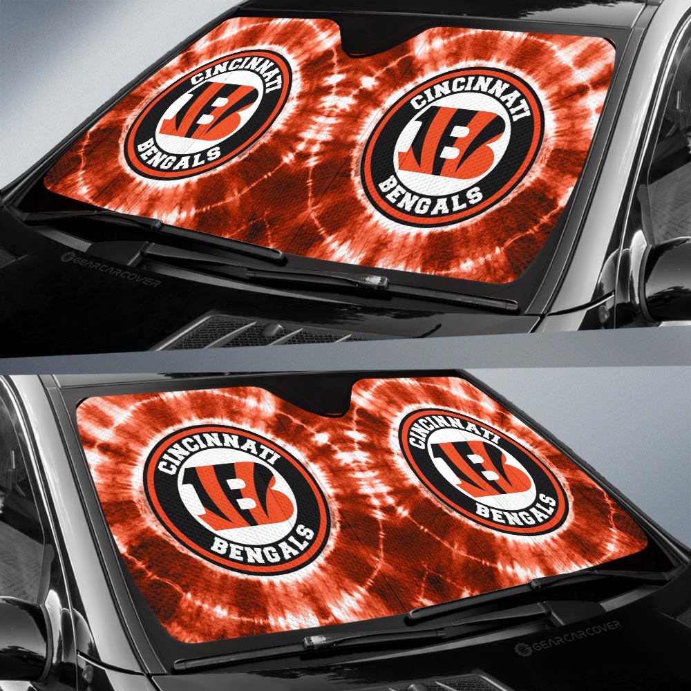 Cincinnati Bengals Car Sunshade Custom Tie Dye Car Accessories - Gearcarcover - 2
