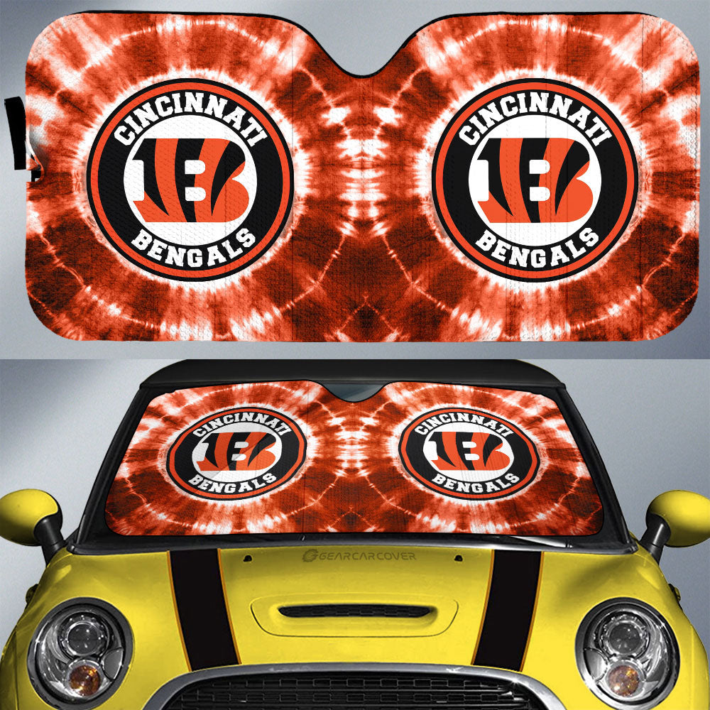 Cincinnati Bengals Car Sunshade Custom Tie Dye Car Accessories - Gearcarcover - 1