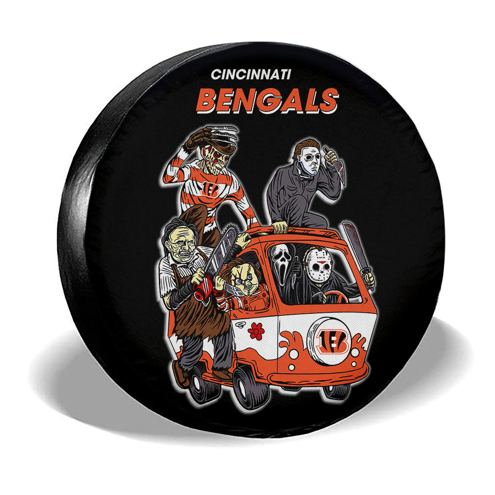 Cincinnati Bengals Spare Tire Covers Horror Characters Car Accessories - Gearcarcover - 3