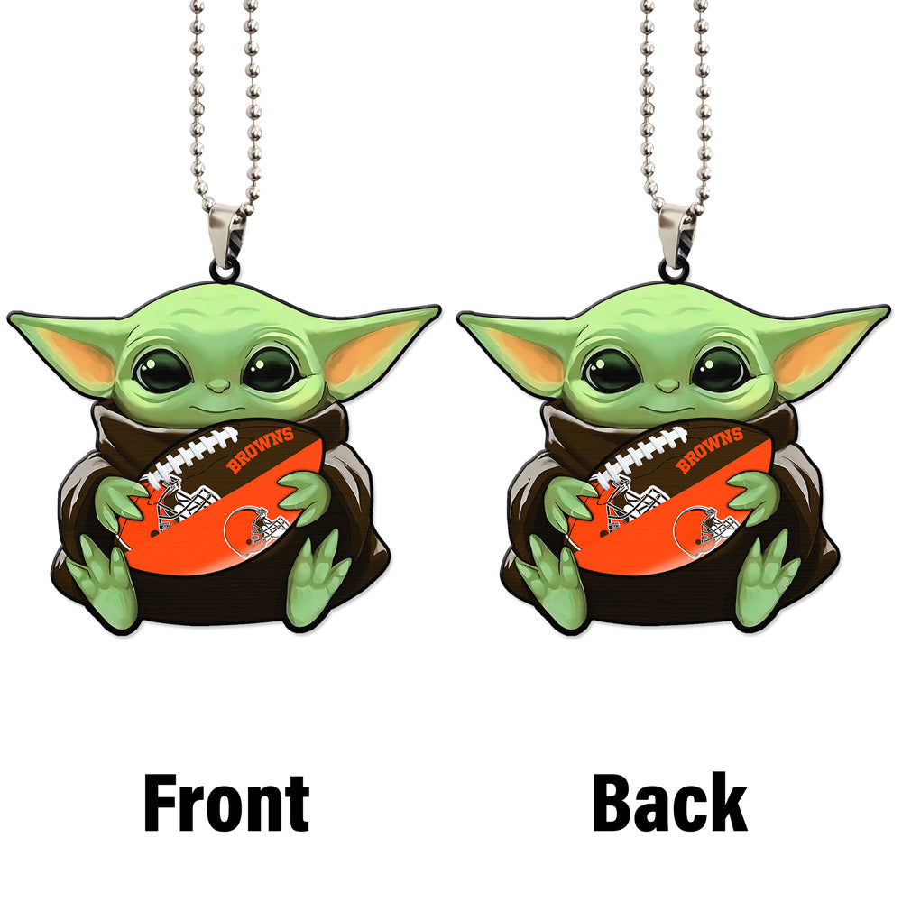 Cleveland Browns Ornament Baby Yoda Car Accessories - Gearcarcover - 4