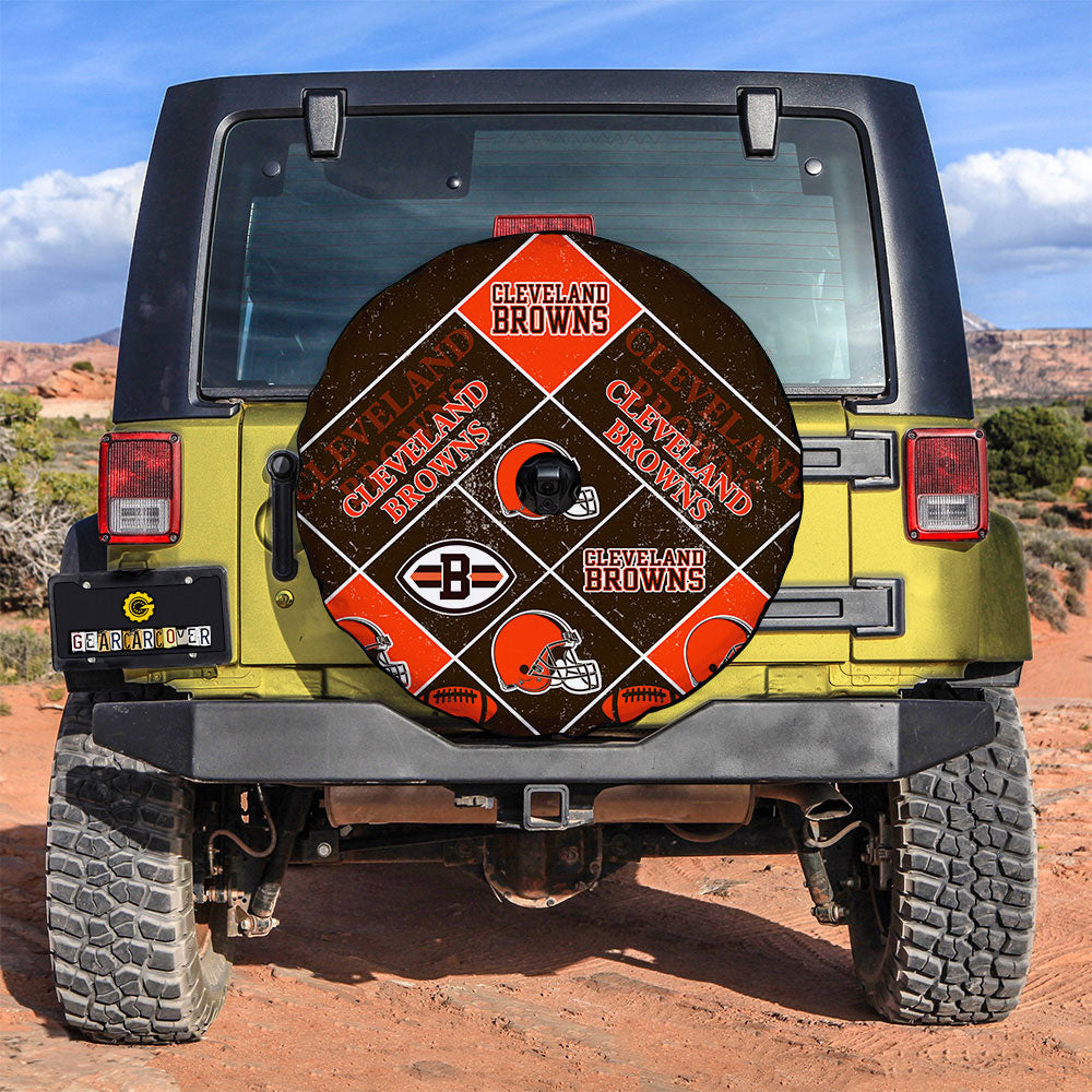 Cleveland Browns Spare Tire Covers Camera Hole Sporty Team Collection - Gearcarcover - 3