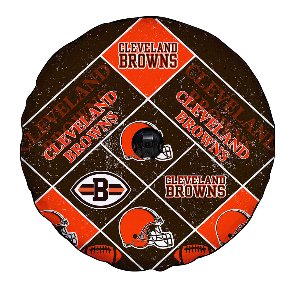 Cleveland Browns Spare Tire Covers Camera Hole Sporty Team Collection - Gearcarcover - 4