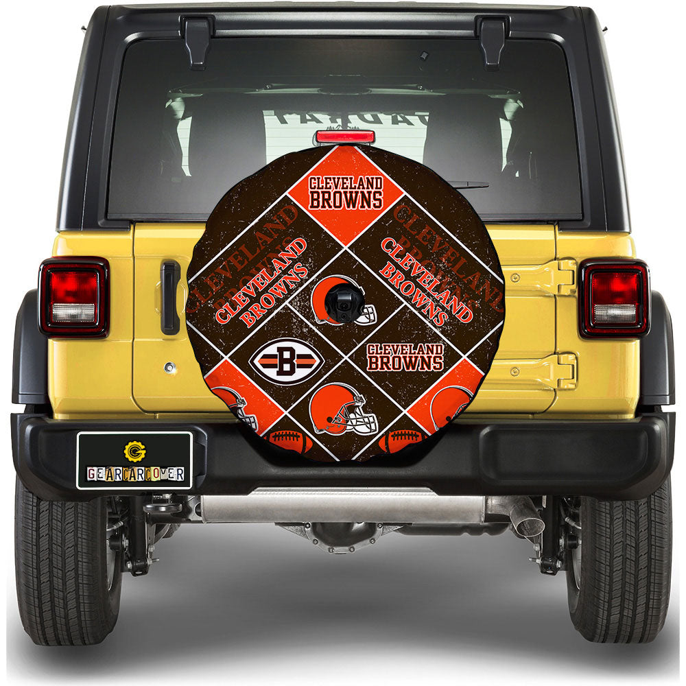 Cleveland Browns Spare Tire Covers Camera Hole Sporty Team Collection - Gearcarcover - 1