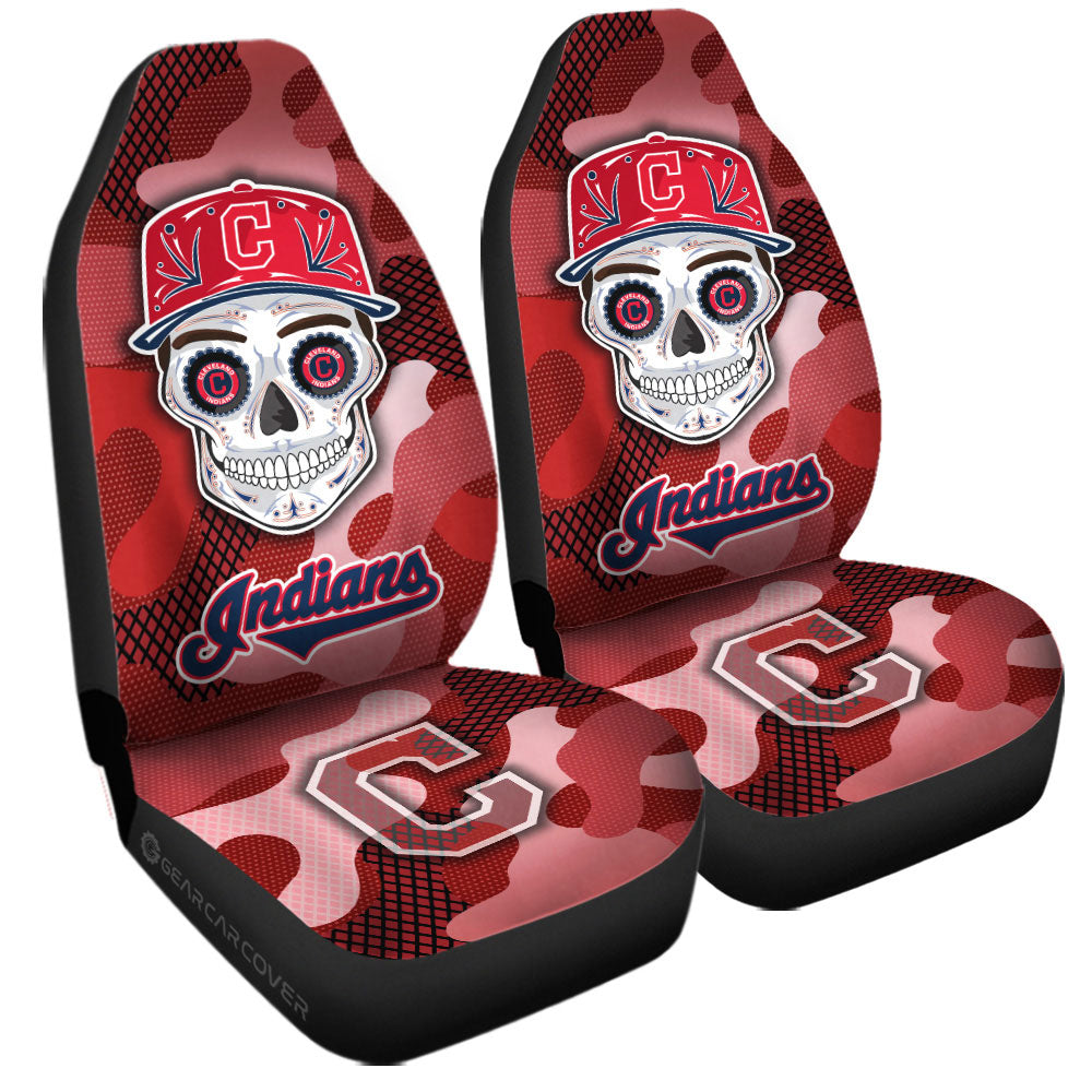 Cleveland Indians Car Seat Covers Skull Theme Collection - Gearcarcover - 3