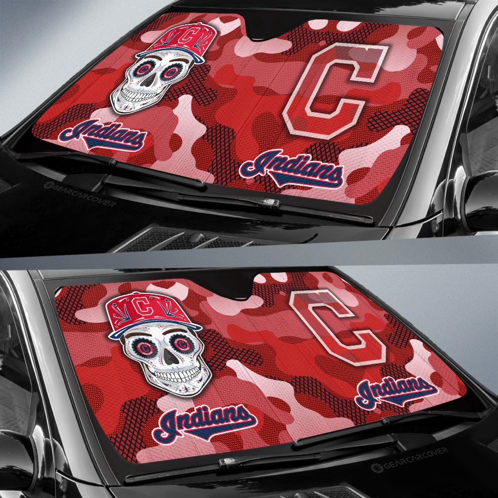 Cleveland Indians Car Sunshade Skull Theme Collection - Gearcarcover - 2