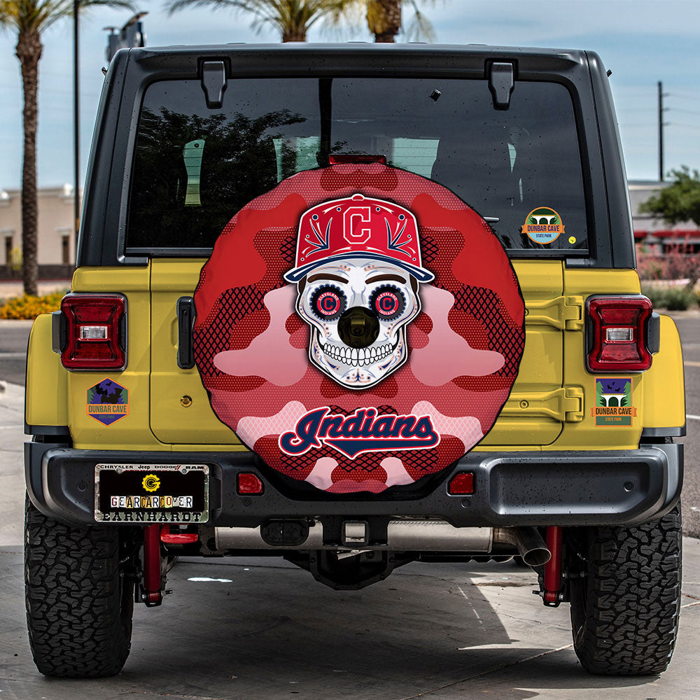 Cleveland Indians Spare Tire Covers Camera Hole Skull Theme Collection - Gearcarcover - 2
