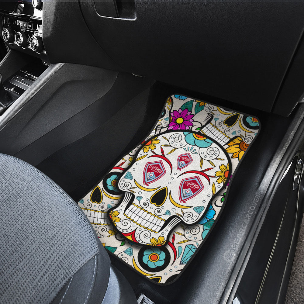 Colorado Rapids Car Floor Mats Custom Sugar Skull Car Accessories - Gearcarcover - 3