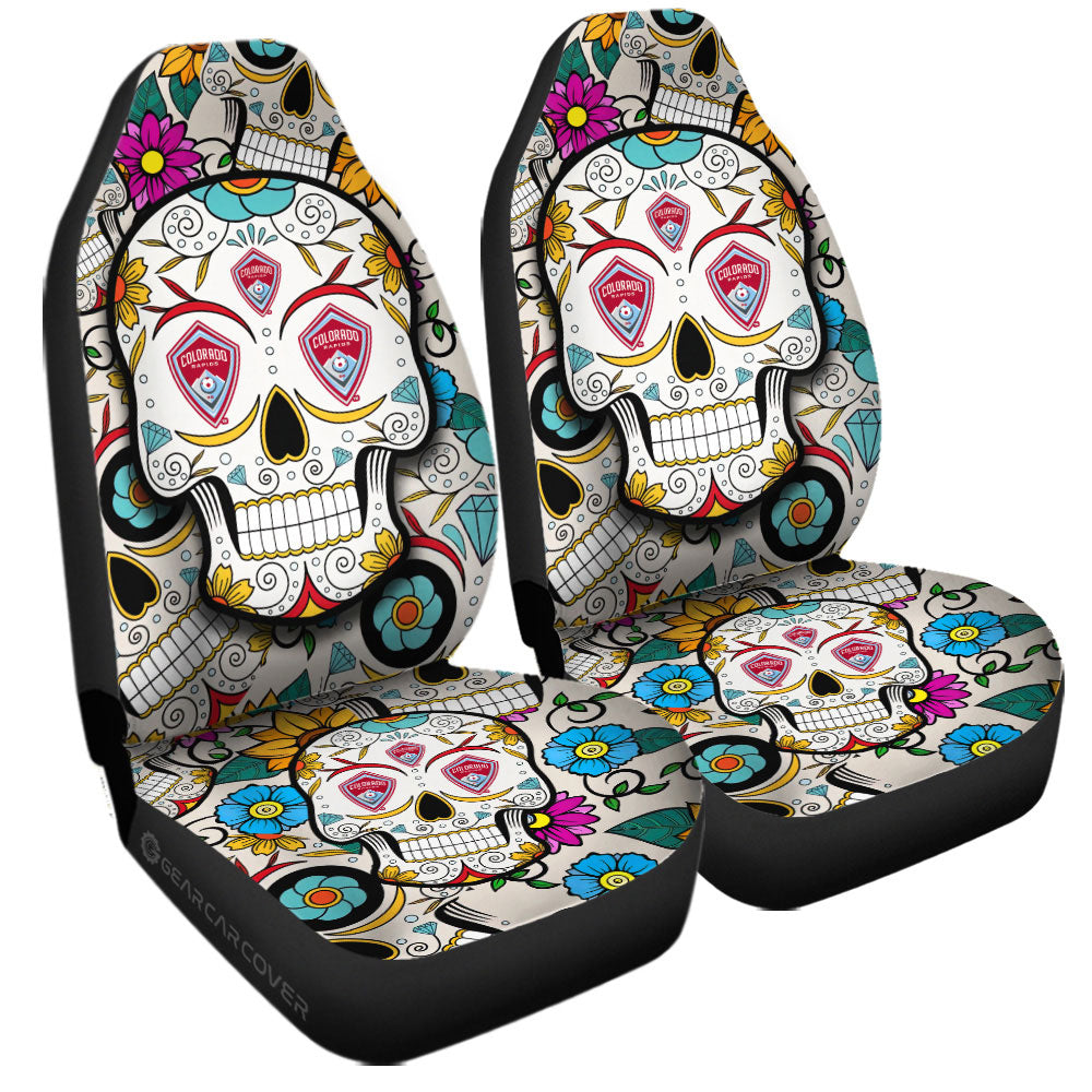 Colorado Rapids Car Seat Covers Custom Sugar Skull Car Accessories - Gearcarcover - 3
