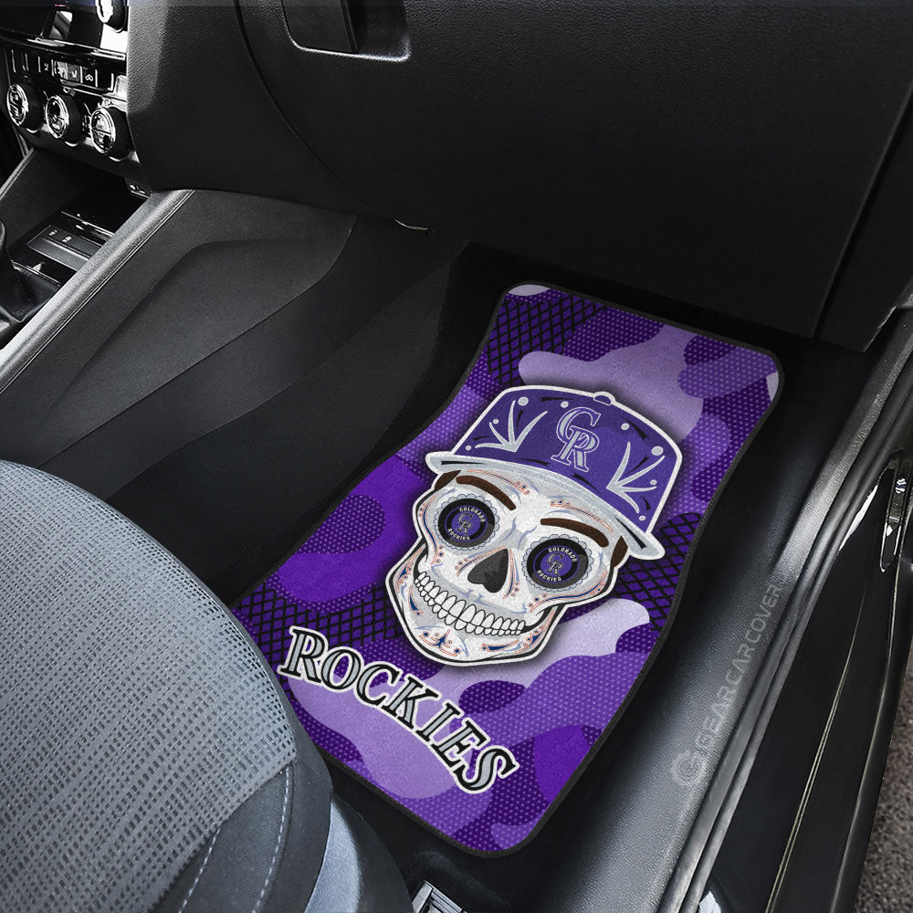 Colorado Rockies Car Floor Mats Skull Theme Collection - Gearcarcover - 3