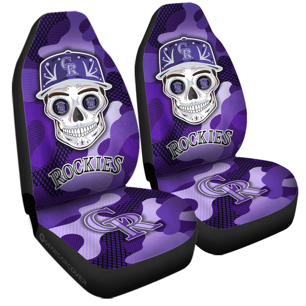 Colorado Rockies Car Seat Covers Skull Theme Collection - Gearcarcover - 3
