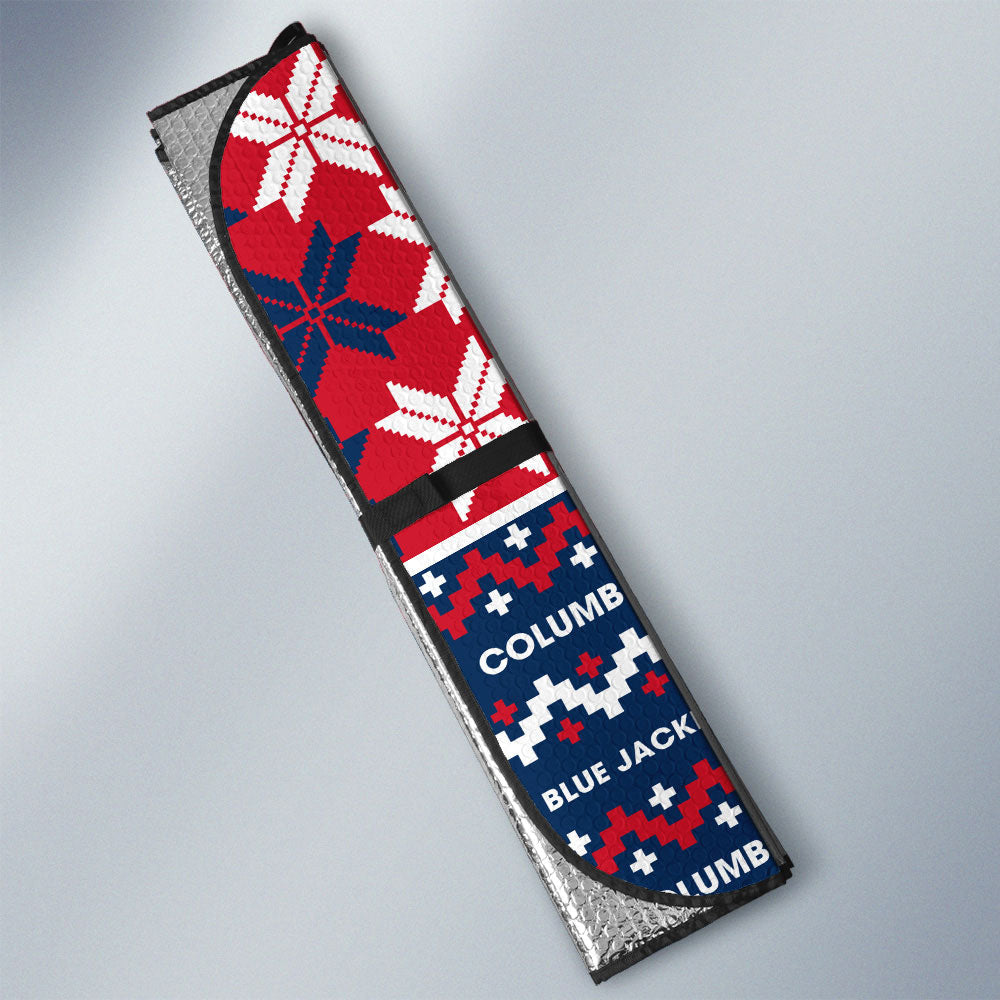 Columbus Blue Jackets Car Sunshade Custom Ugly Style Car Accessories - Gearcarcover - 3