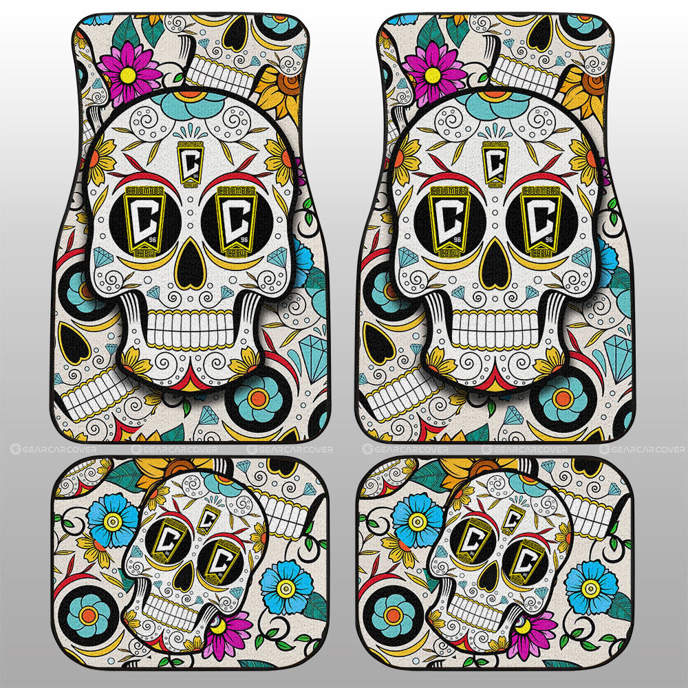 Columbus Crew Car Floor Mats Custom Sugar Skull Car Accessories - Gearcarcover - 1