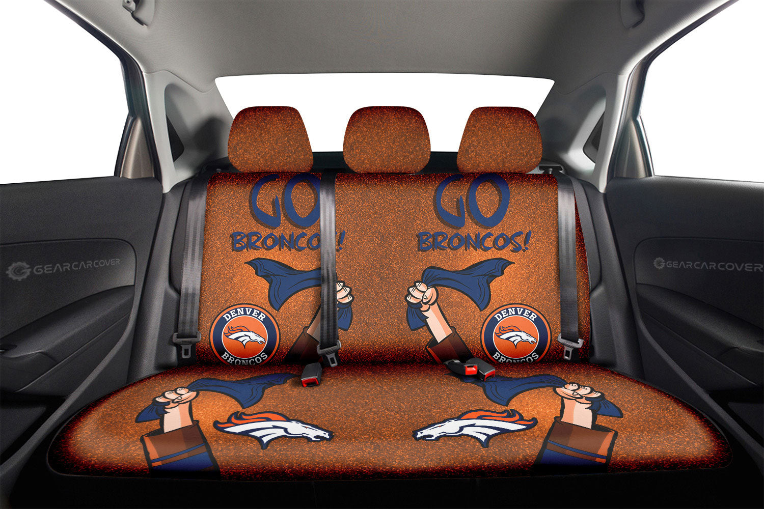 Denver Broncos Car Back Seat Covers Custom Car Accessories - Gearcarcover - 2