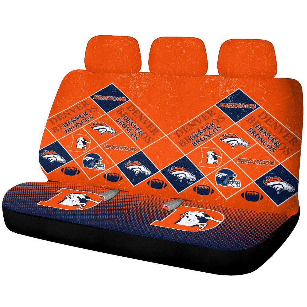 Denver Broncos Car Back Seat Covers Sporty Team Collection - Gearcarcover - 1