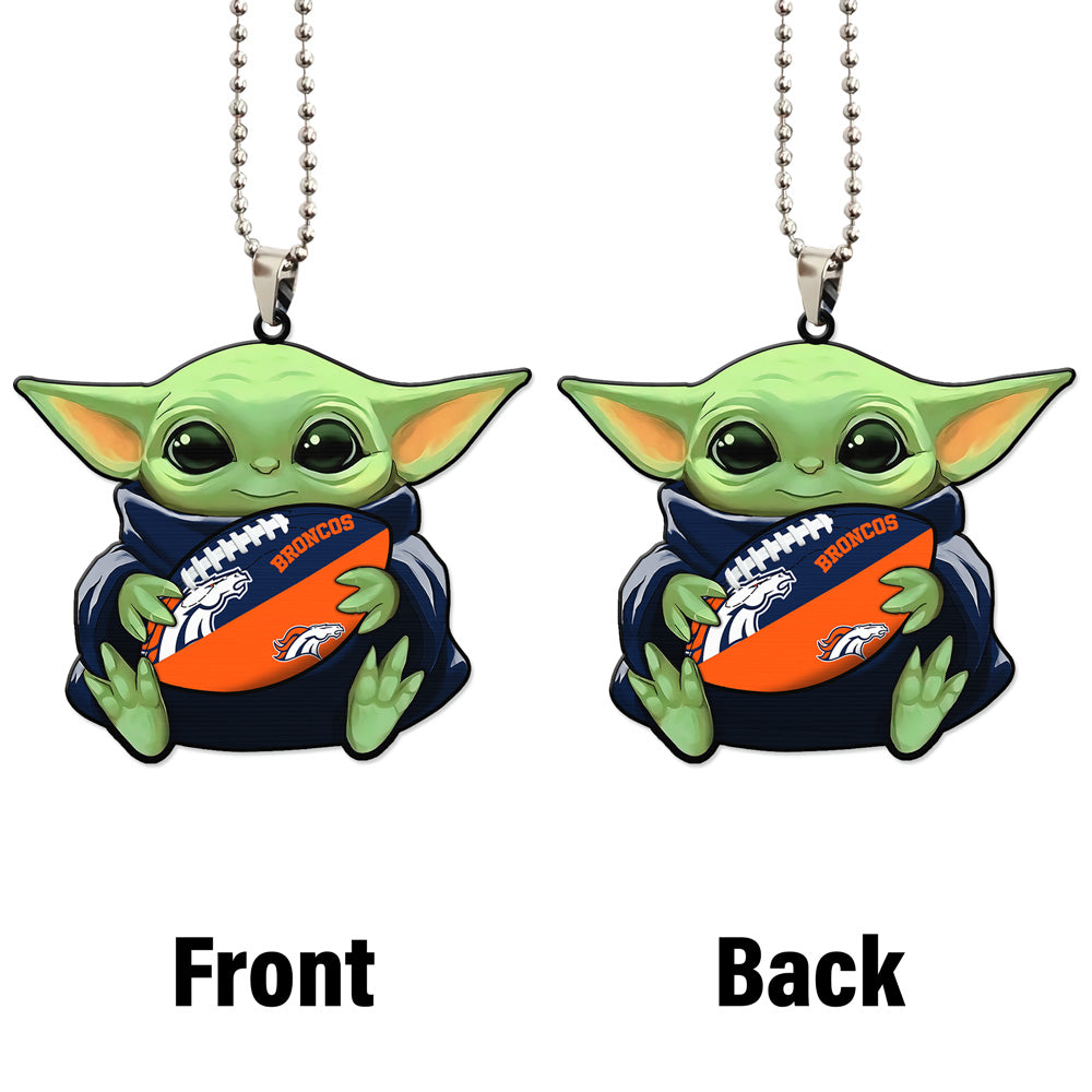 Denver Broncos Ornament Baby Yoda Car Accessories - Gearcarcover - 4